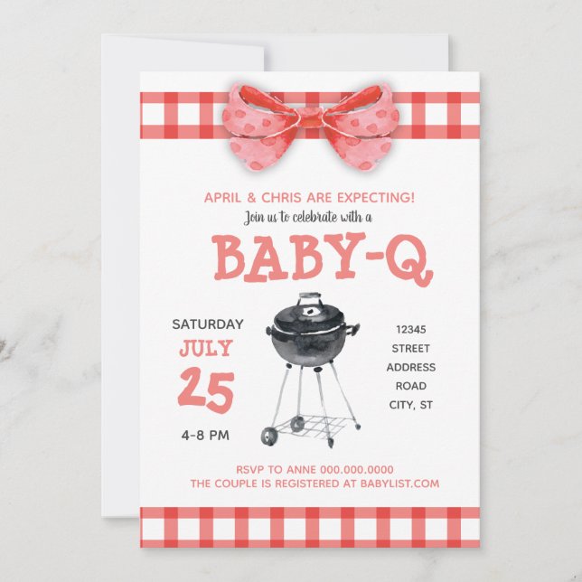 BABY-Q Babydusche BarbecueEinladung Einladung (Vorderseite)