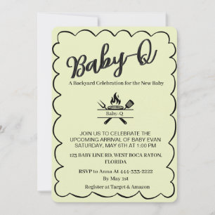 Baby-Q Backyard Baby Shower BBQ Baby  Einladung