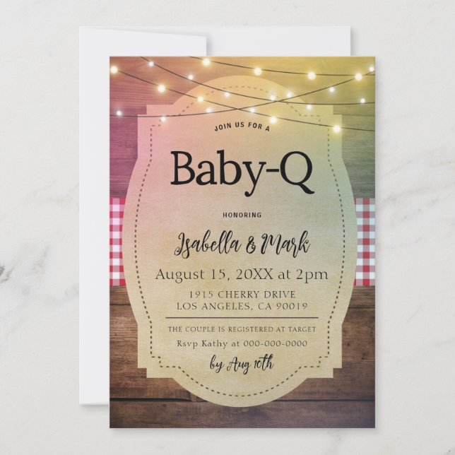 Baby-Q Barbecue Babydusche Einladung (Vorderseite)