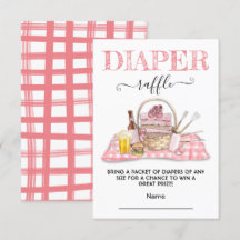 Baby Q Barbecue Douche Pink Diaper Carte Raffle