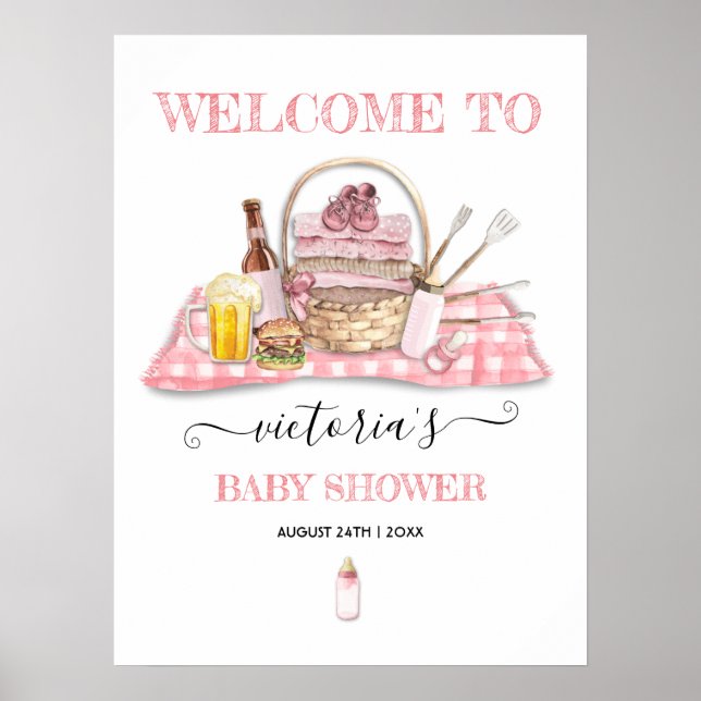 Baby Q Barbecue Douche Pique-nique rose Affiche de (Devant)