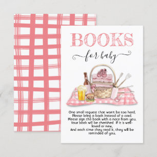 Baby Q Barbecue Dusche Rosa Bücher für Babykarte Einladung