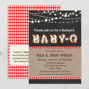 Baby Q BBQ-Schiefertafel-Einladung zur Babyparty Einladung