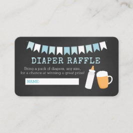 Baby-Q Blue Flasche und Bier Diaper Raffle Cards Begleitkarte