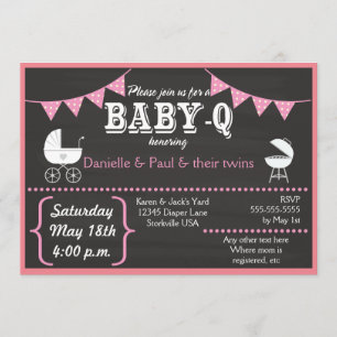 Baby-Q Chalkboard Invitations de douches pour bébé