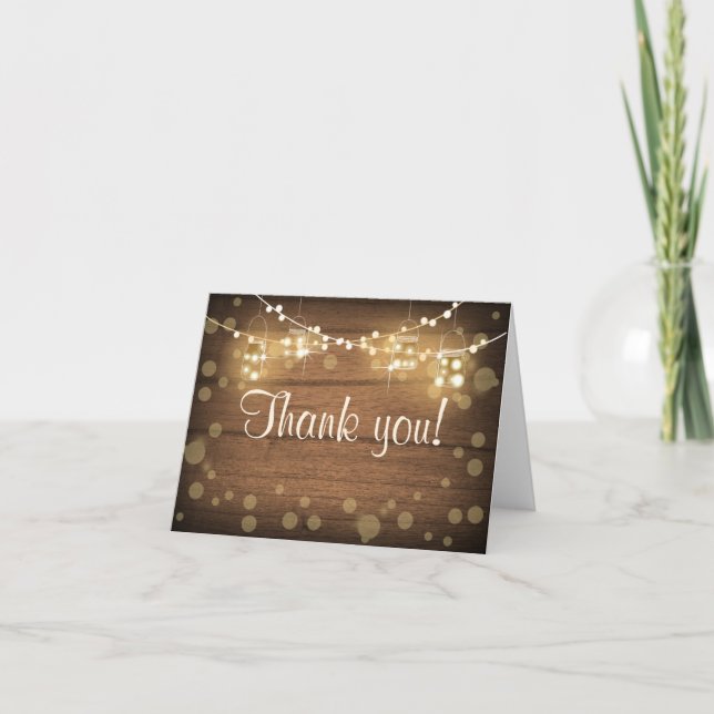Baby Q Coed GRILLEN Baby Dusche Danke Card Rustic (Vorderseite)