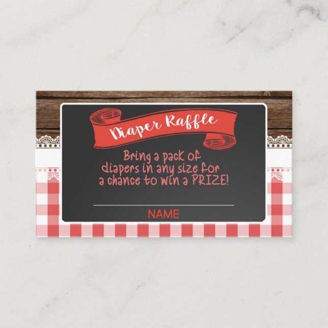 Baby Q Diaper Raffekarte - Rot Begleitkarte (Vorderseite)