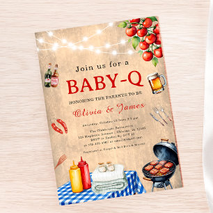 Baby-Q-Dusche - GRILLEN Paares Babydusche Einladung