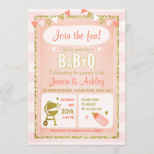 Baby Q Einladung Coed GRILLEN Baby Dusche Einladun