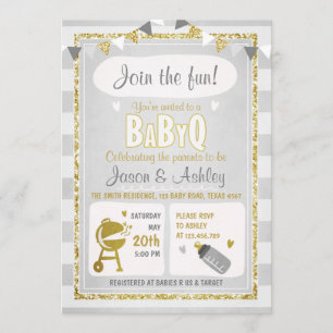 Baby Q Einladung Coed GRILLEN Baby Dusche Einladun