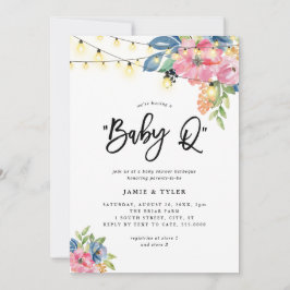 Baby Q Garden Party Blume & Lights Babydusche Einladung