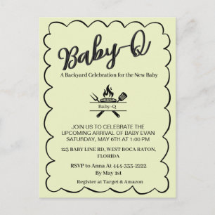 Baby-Q-Gartenparty zur Babyparty BBQ Baby Postkarte