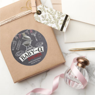 Baby-Q Grill Babydusche im Kopfbrett Runder Aufkleber