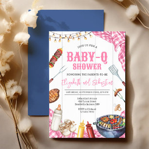 BABY-Q Grill Hinterhof BBQ-Party Baby Shower Einladung