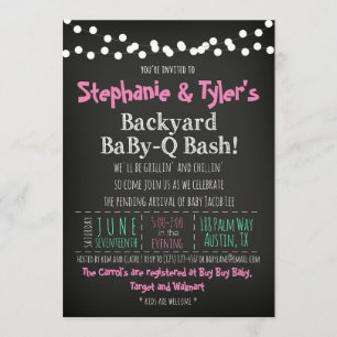 BaBy-Q GRILLEN Baby Girl Shower Einladung Buchkart