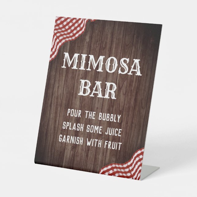 Baby Q GRILLEN Baby Shower Mimosa Bar Sign Sockelschild (Vorderseite)