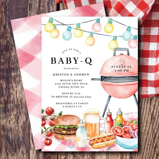 Baby Q GRILLEN Bash Baby Shower Einladung (Von Creator hochgeladen)