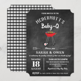 Baby-Q GRILLEN Party Grilldusche im Garten Einladung