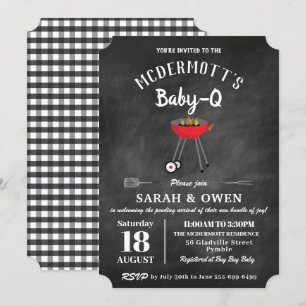Baby-Q GRILLEN Party Grilldusche im Garten Einladung