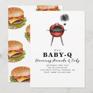 Baby-Q Grillfest Baby Shower Einladung