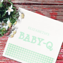 Baby-Q Mintgrün Gingham Baby Shower