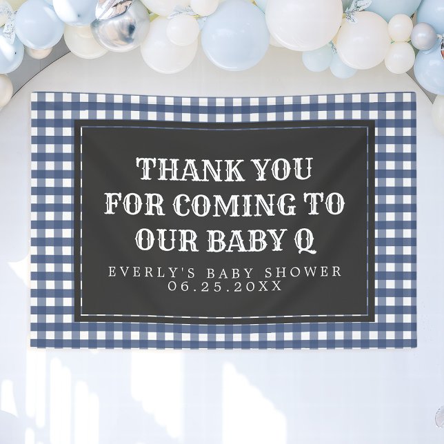 Baby Q Navy Kariert Baby Shooter Begrüßungsbanner Banner (Von Creator hochgeladen)