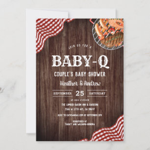 Baby-Q Picnic GRILLEN Couple's Baby Shower Einladu Einladung