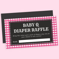 Baby Q Pink Kariert Baby Dusche Windeln Raffle