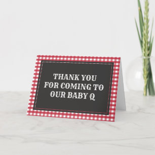 Baby Q Red Kariert Baby Dusche Vielen Dank Karte
