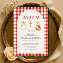 Baby Q Rot Gingham Wäscheleine Paare Babyparty