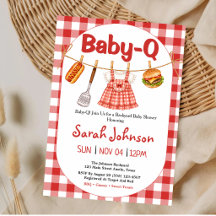 Baby-Q Rot kariert Wäscheleine Mädchen Baby Shower