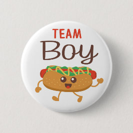 Baby-Q-thematisches Geschlecht offenbart Team Boy Button