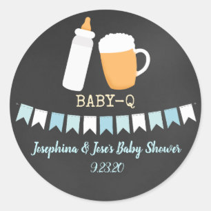 Baby-q verbindet Bier-Babyparty-Bevorzugung Runder Aufkleber