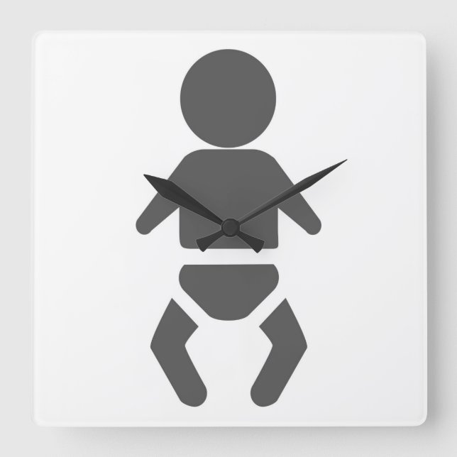 Baby Quadratische Wanduhr (Vorderseite)