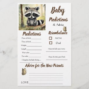 Baby Raccoon Baby Predictions Carte conseil