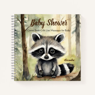 Baby Raccoon Baby Shooting Guest Gift List Notizbuch