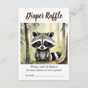 Baby Raccoon Babydusche Windelwaschmaschine Raffle Begleitkarte