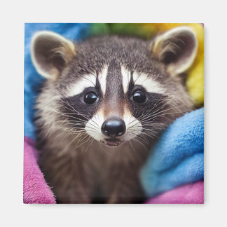 Baby Raccoon Magnet - Rainbow Critters