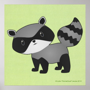 Baby Raccoon Print Poster