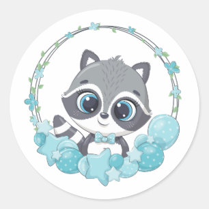 Baby Raccoon Runder Aufkleber