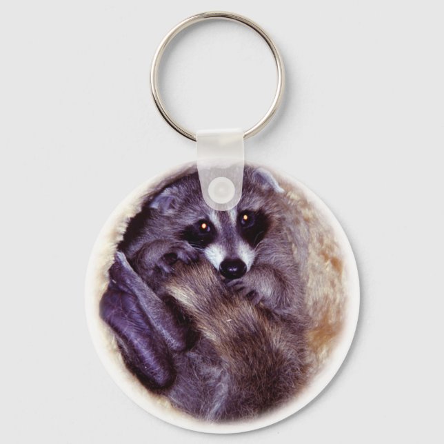 Baby Raccoon Schlüsselanhänger (Vorderseite)