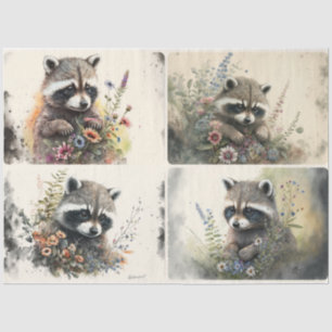 Baby Raccoons woodland Tissue Paper Seidenpapier