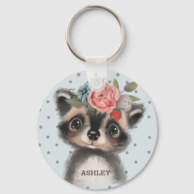Baby Racoon Schlüsselanhänger (Vorderseite)