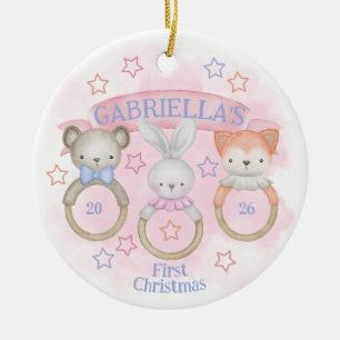 Baby Rattle Baby's erstes Weihnachtsfest Keramik Ornament