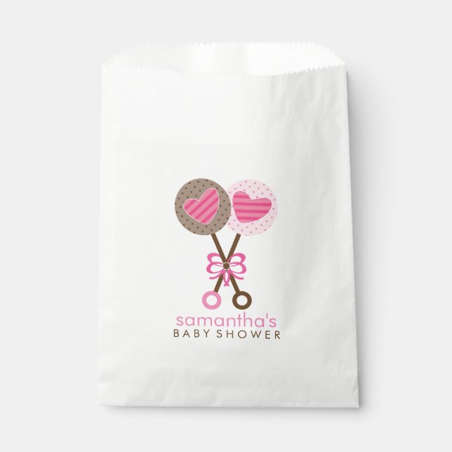 Baby Rattles Twin Girls Baby Shower Geschenktütchen (Vorderseite)