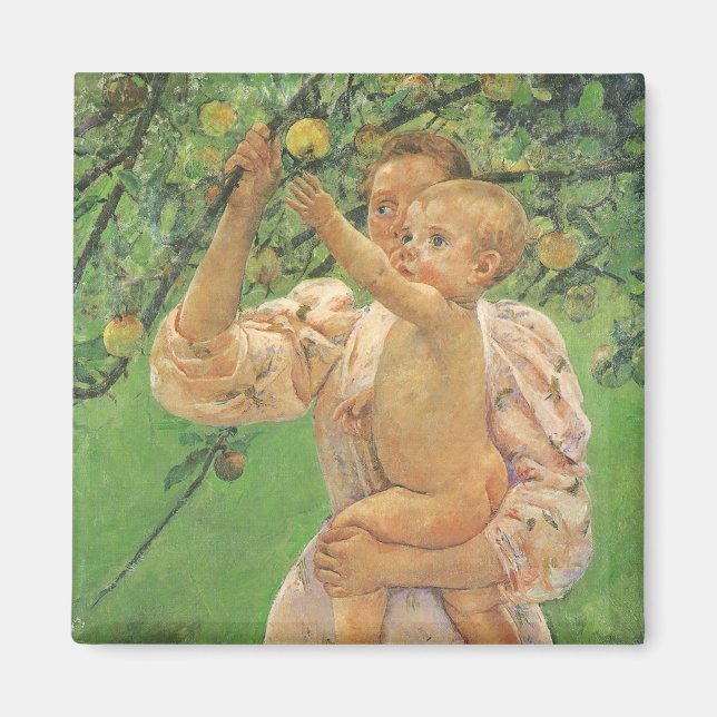 Baby Reaching für einen Apple von Mary Cassatt Magnet (Vorne)