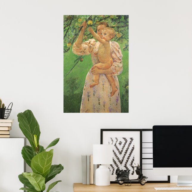 Baby Reaching für einen Apple von Mary Cassatt Poster (Heimbüro)