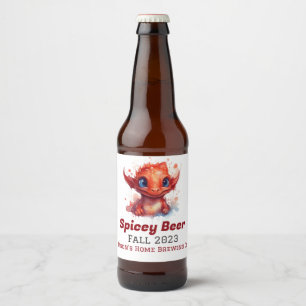 Baby Red Dragon Home Brew Beer Bierflaschenetikett