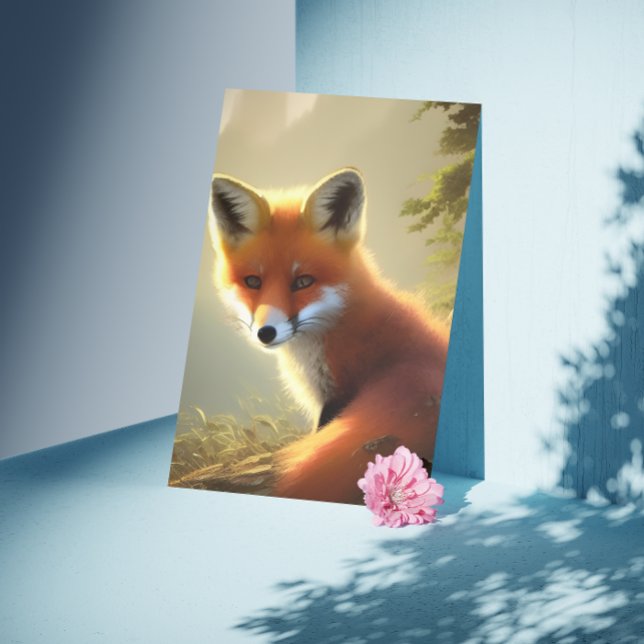Baby Red Fox Wildlife Portrait Card Karte (Von Creator hochgeladen)