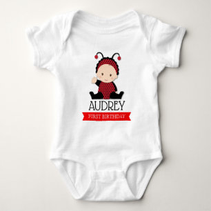 Baby Red Ladybug First Birthday Baby Shower Baby Strampler
